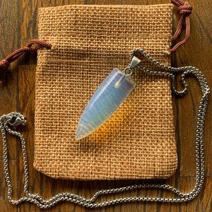 Opalite Necklace Mens Crystal Necklace Opalite Mens Necklace Unisex Necklace